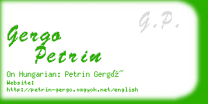 gergo petrin business card